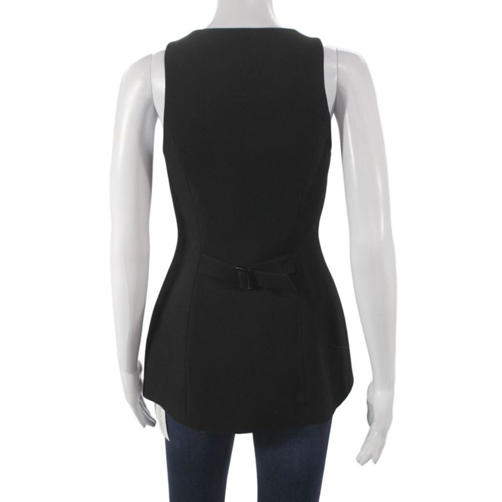 Aligne Women Black Sleeveless Basic Jacket Vest Buckle Closure Size 0